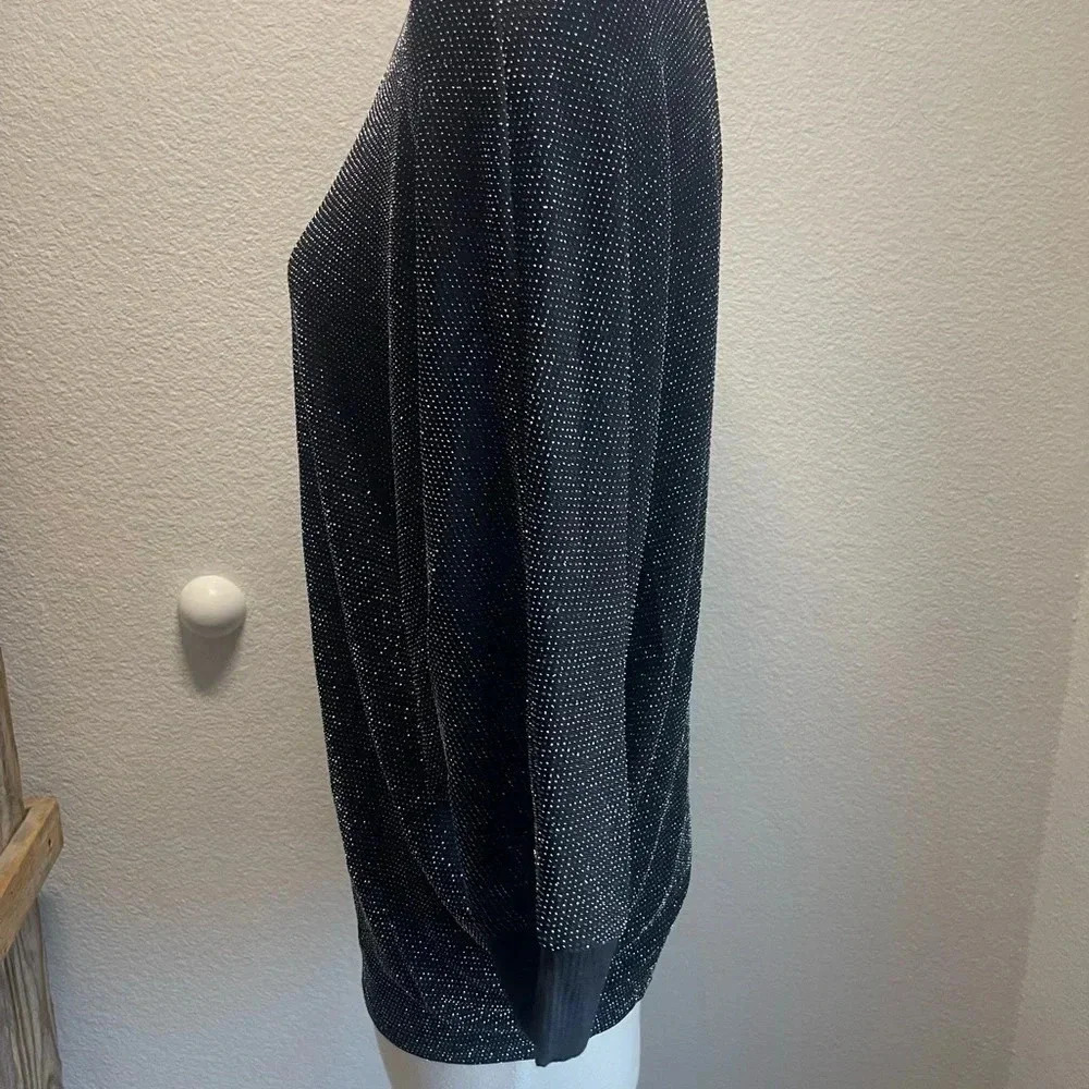 Paperloc black silver embellishments wing sleeves size large boho career biker - Picture 4 of 6